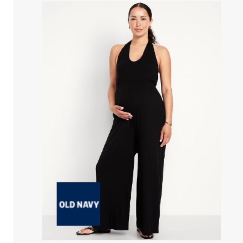 Old Navy Black Maternity Halter Jumpsuit